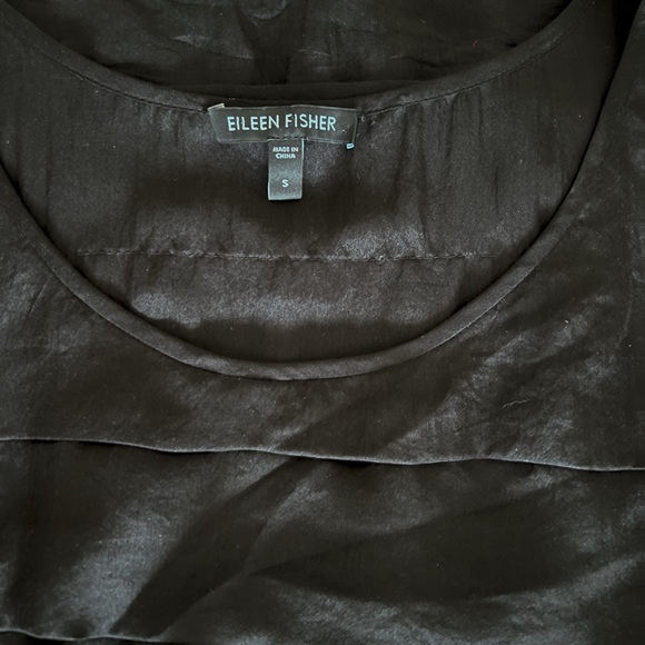 Eileen Fisher silk Elegant Black Sleeveless Dress - Picture 4 of 5